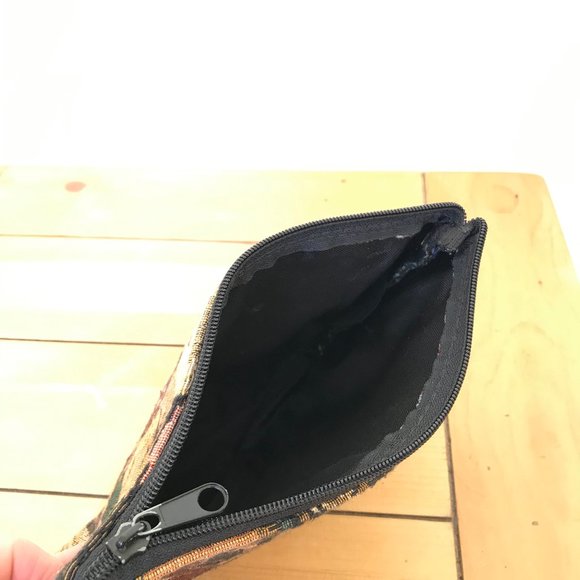 Puppy Dog Tapestry Zip-Up Pouch Make Up Bag Made in Canada Moon Glow 6.5x8.5" - Picture 4 of 5